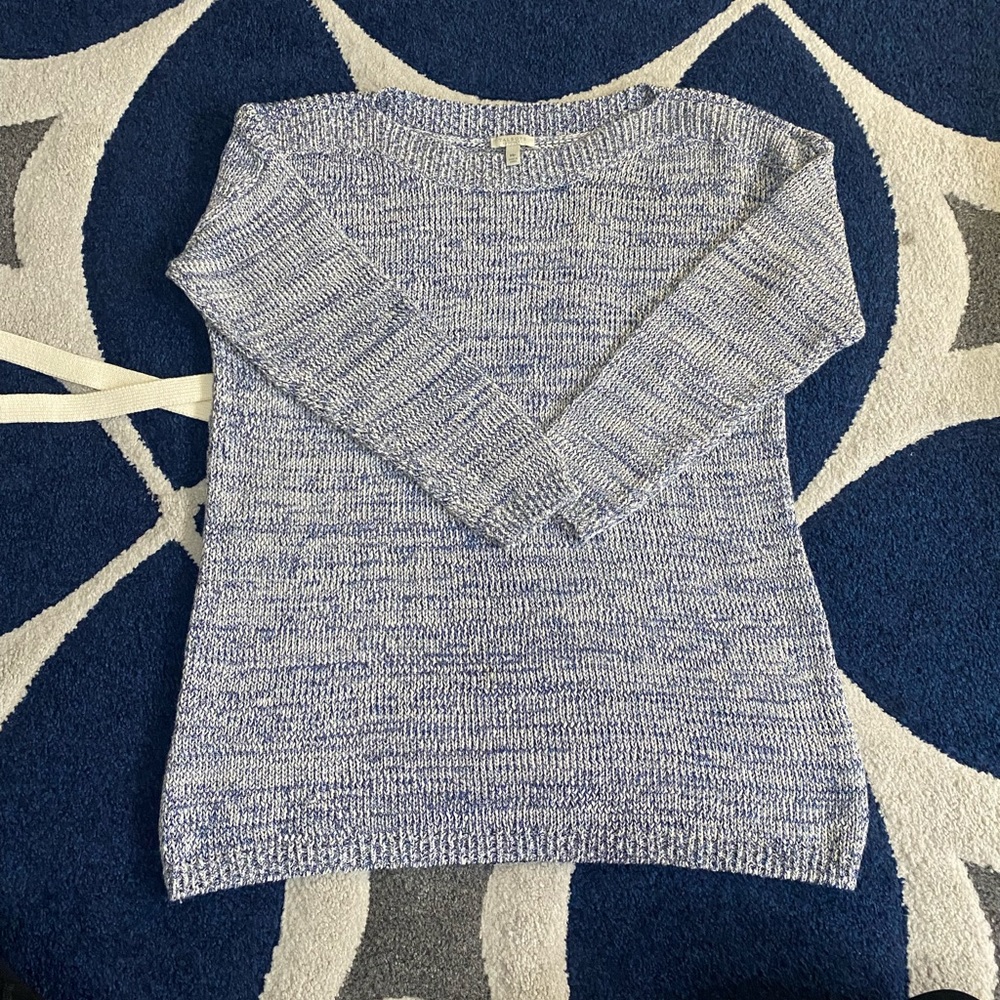 grainy blue and white talbots sweater